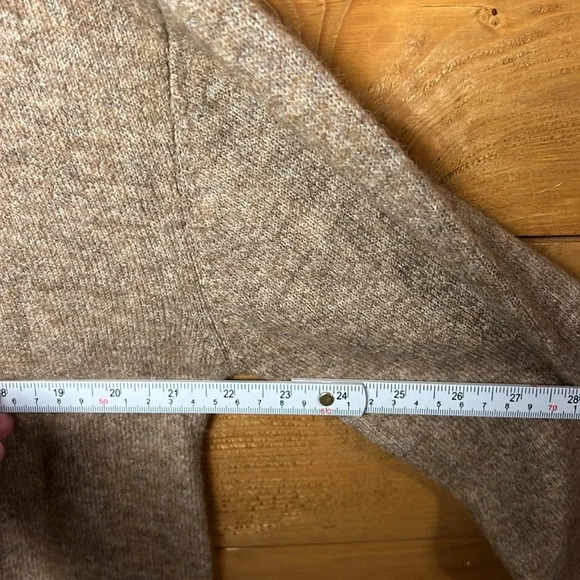 Zara women’s KNITTED Acrylic Wool, Camel  BLEND HIGH NECK CABLE JUMPER DRESS  M - Picture 2 of 8